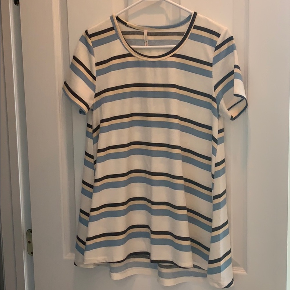 Lime N Chili Striped Tunic Blue Yellow Cream